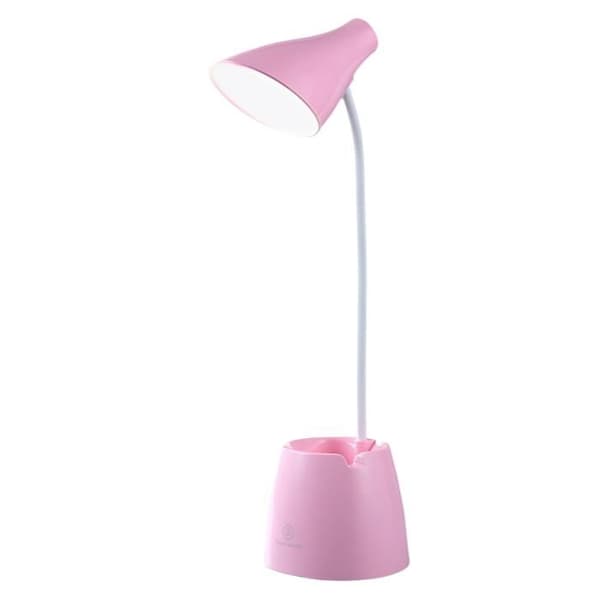 1 Touch LED skrivebordslampe, 3 lysmoduser, justerbar intensitet, telefonholder, pennholder, leselampe.