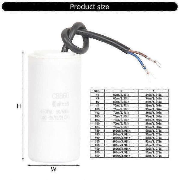 CBB60 450VAC 45uf Motor Start/Run Kondensator