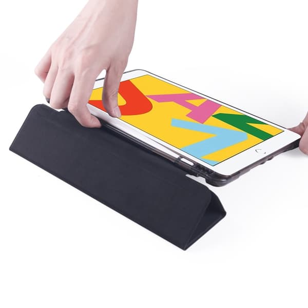 iPad 10.2 2019/2020/2021 Cover Tri-Fold med Pen Holder Sort Black Svart
