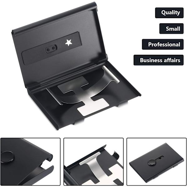 2-pack visitkortshållare, USB-minnesfodral Utskjutbar visitkortshållare Rostfritt stål Kortfodral Utmärkt design för