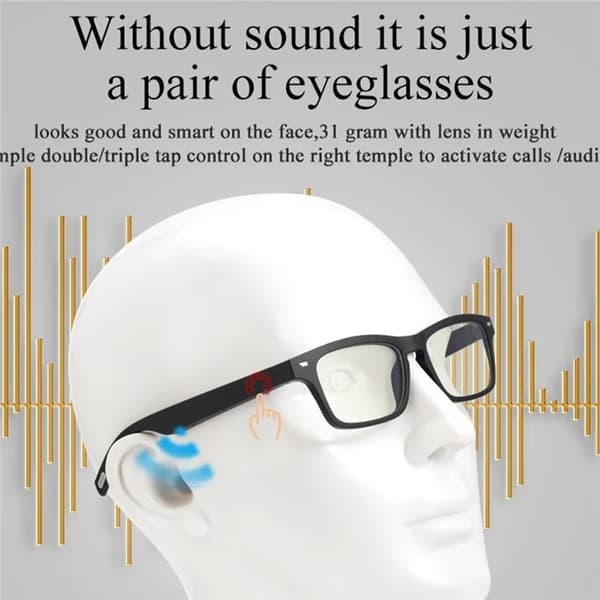 Smart Glasses Waterproof Bluetooth KY01 Polarized Design Svart 167