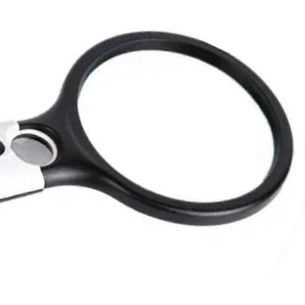 Bærbart lommemagnifier med ABS-håndtak og LED-lys. 3x til 45x forstørrelse. Ideell for lesing.