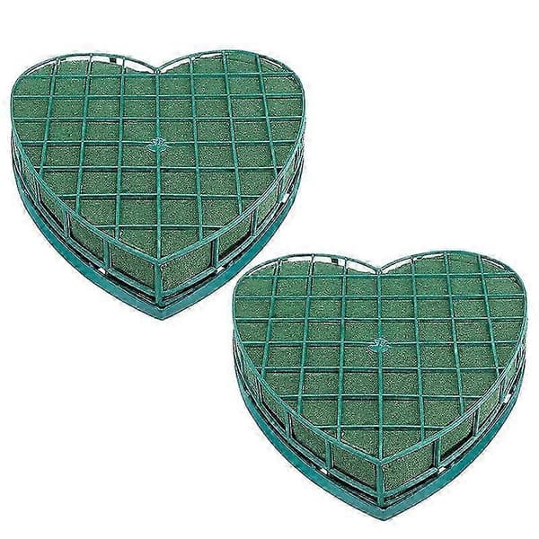2 Stykker Hjerteformede Blomsterskumholdere til Blomster 52 Foam+plastic