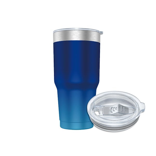 Kaffe Termokop 900ml (10 Farver) og Hånd- eller Bilbærende Tekop - Termokop i Rustfrit Stål med Låg, Rustfri Stål Kop. Azul Degradado