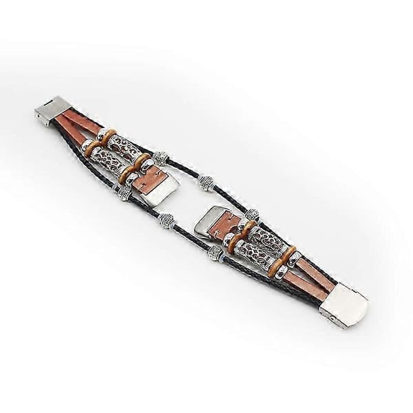 Muodikas nahkainen punottu kellon ranneke Fitbit Charge 6/5 -kelloon Rose Gold