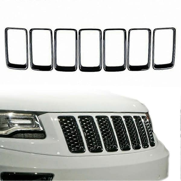 7PC Blank Sort Grillring Frontgrillindsatser Dæk Trim Kit til Grand 2014-2016