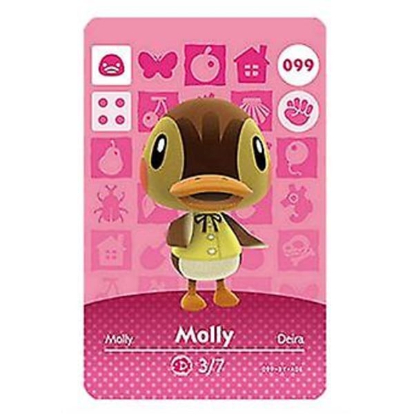 Nfc-spelkort för Animal Crossing, kompatibel med Nintendo Switch Amiibo / Switch Lite / Wii U  099 Molly