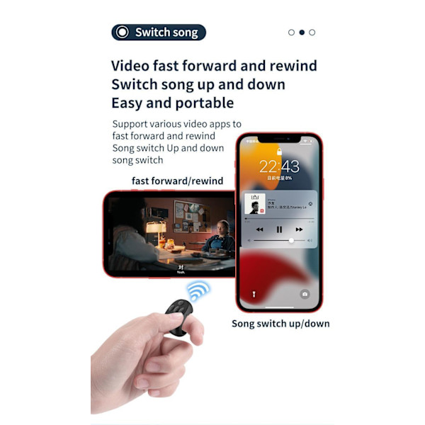 TikTok Scrolling Ring Remote Control, Wireless Bluetooth Scrolling Ring, Camera Shutter Remote Control for Phone iOS, Android