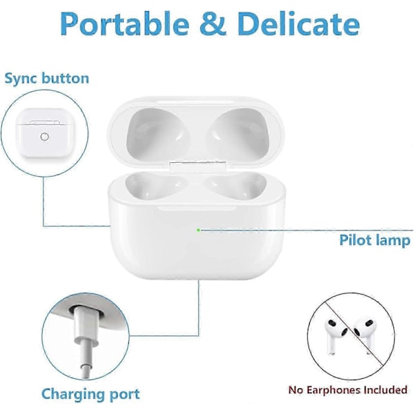 Ersättningsfodral för trådlös laddning Kompatibelt med AirPods 3:e generationens laddningsfodral
