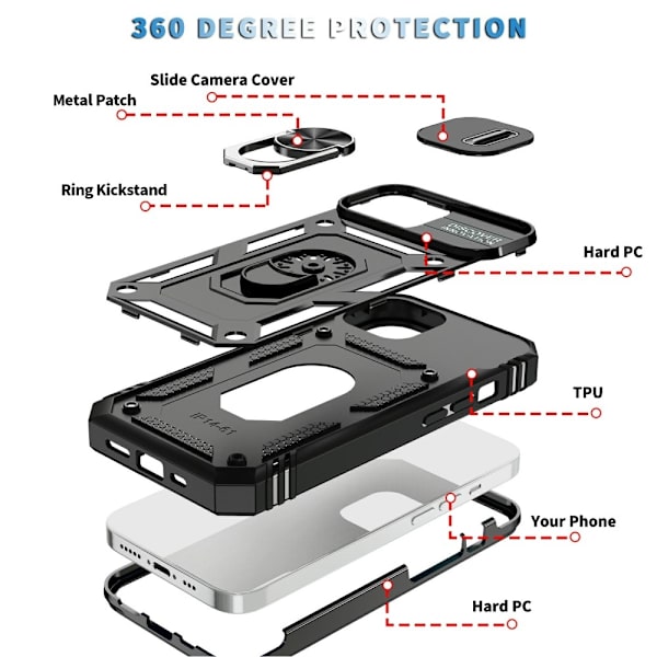iPhone 15 Cover CamShield Armor Ring Sort 69