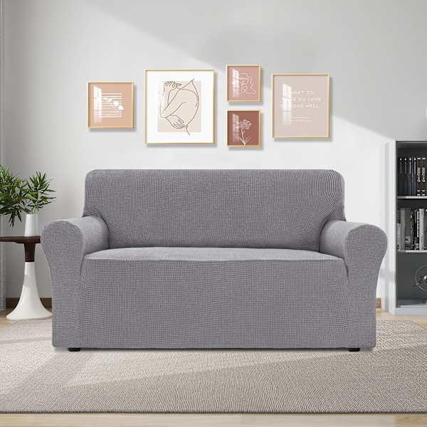 Joustava sohvanpäällinen, 2-istuttavan sohvan suojus, sohvan suojus kissoille ja koirille, naarmuilta ja lemmikeiltä, vaaleanharmaa, 1 kpl Light Grey 2 seats (135-165 cm)