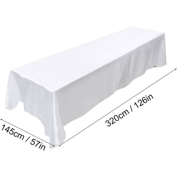 140*180cm rektangulär duk, fläckbeständig bordsduk, bankett bröllopsfestinredning (vit)