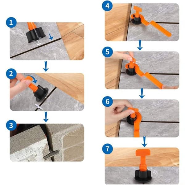 151 Piece Tile Wedge Set, Tile Leveling System, Reusable Spacer for Wall Floor, 150 Piece Tile Leveling Spacers, Tile Leveling System with