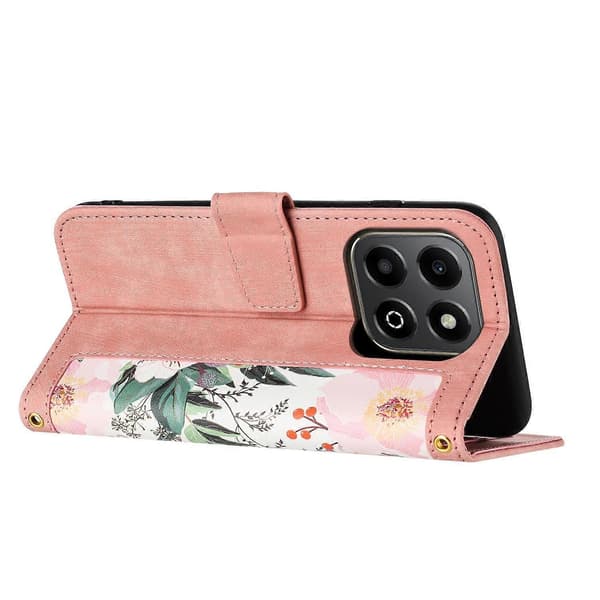 Blomstret Lærveske med Snor - Perfe For Honor 200 Smart