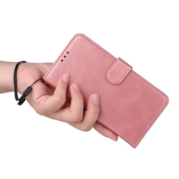 SKALO iPhone 16e PU Læder Wallet Case - Flere Farver Pink Rosa