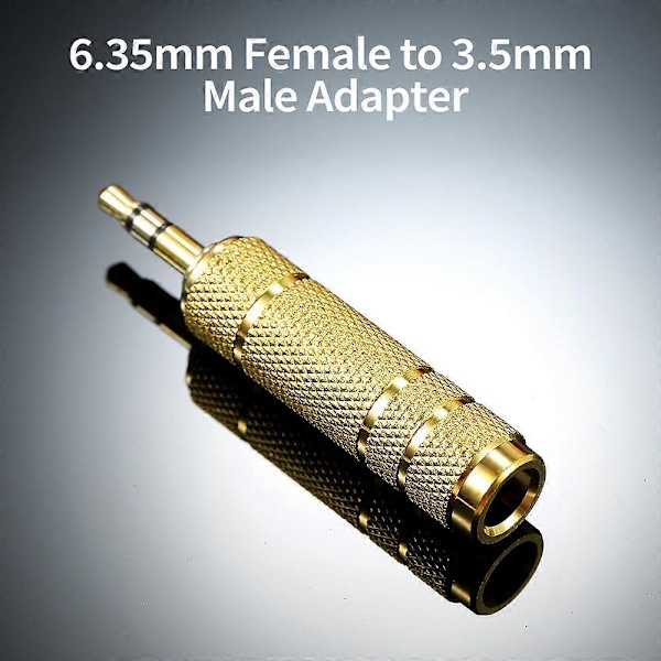 6,35 mm Naaras - 3,5 mm TRS Uros Stereo Audioadapteri 6,35 mm - 3,5 mm Muunnin Kuulokevahvistimelle, Kullattu Kupari 12