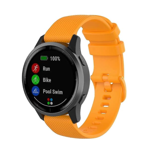 Til Garmin Vivoactive 4 22mm Silikone Urrem Orange