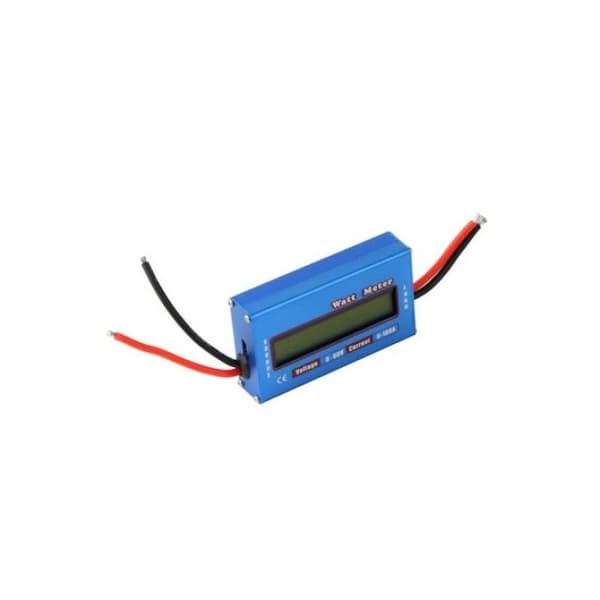 Voltmeter, wattmeter och ammeter, multifunktionell, digital multimeter, 4 - 60 V, 100 A, blå färg.