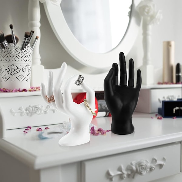 4-pack ringhållare, handformad smyckeshållare, smyckesdisplay i resin, smyckesställ för hemorganisation