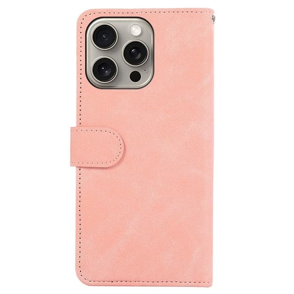 ABEEL iPhone 12 / 12 Pro Pungcover RFID-beskyttelse Kunstlæder - Rosa