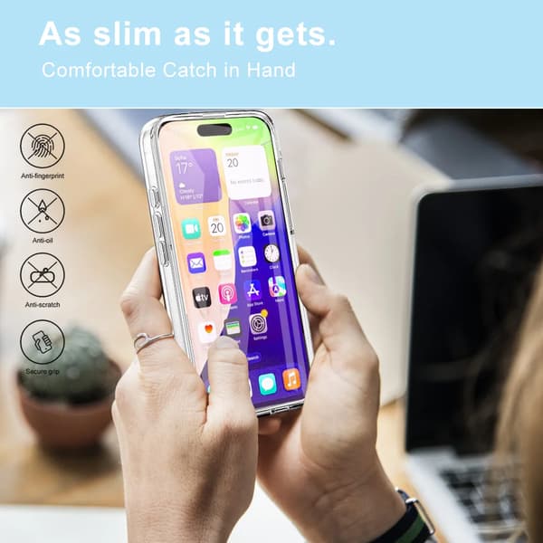 360 Full Coverage Front Back Transparent Protective Phone Case For iPhone 17 Air 16E 16 15 14 13 12 11 Pro Max Plus PC+TPU Bumper Protection Clear Clear iPhone 14 Plus