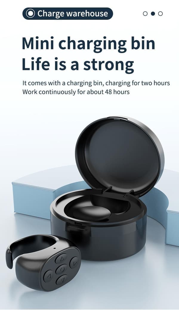 TikTok Scrolling Ring Fjernkontroll, Trådløs Bluetooth Scrolling Ring, Kamera Utløser Fjernkontroll for telefon iOS, Android