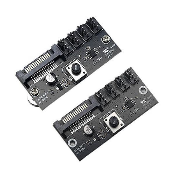 4-leder PWM-viftestyring Høyeffektskontroller NAS-serverviftehastighetskontroll PWM-viftehastighetsregulering SATA-strømforsyning Black
