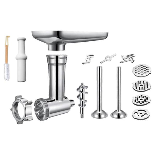 1 sæt Kitchen Aid kødhakker tilbehør metalkødhakker til alle Kitchenaid og Cuisinart standmixere Silver