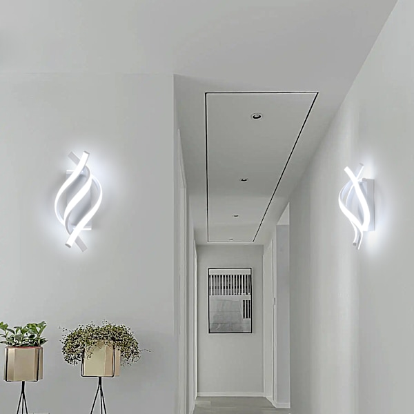 Modern LED Vägglampa 22W 1800LM, Kallvitt Ljus 6500K, Inomhusbelysning För Hall, Trappa, 33x15x13 CM