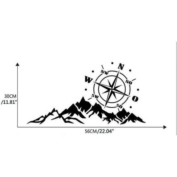56*30cm Mountain Compass Bildekal