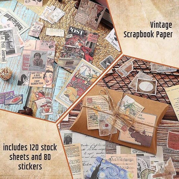 200 Stks/ set Vintage Journaling Scrapbooking Paper Esthetische Scrapbook Washi Stickers Papier Voor Tijdschrift Levert DIy Art Craft Set 2