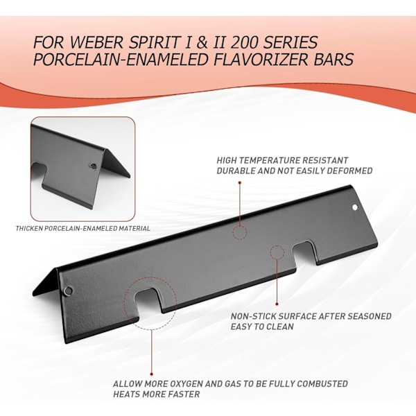 7635 Flavorizer Bars til Weber Spirit II E210 S210 Grills, 15.3\" Opgraderede Bars Grill Reservedele til Weber II & I E215 E220 S220 GS4 Grills, (3. 7635/2-3PCX