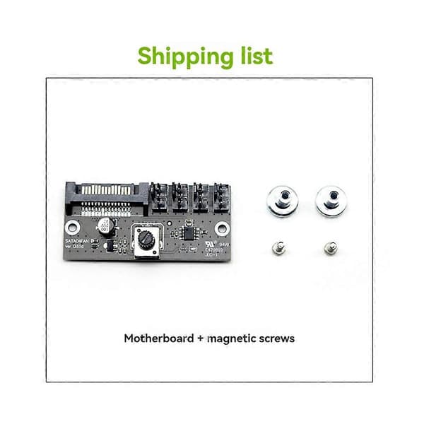 4-leder PWM-viftestyring Høyeffektskontroller NAS-serverviftehastighetskontroll PWM-viftehastighetsregulering SATA-strømforsyning Black