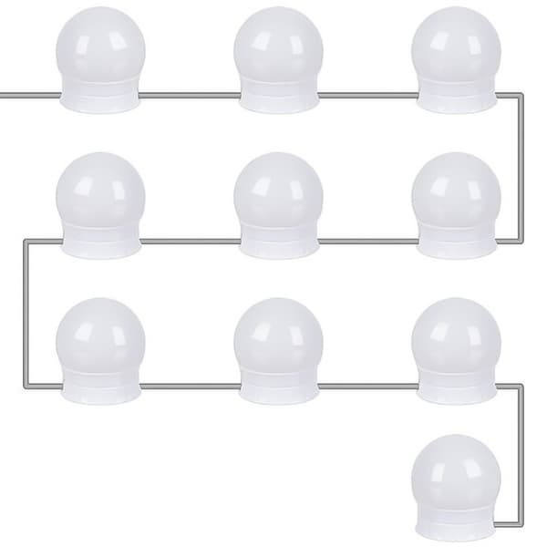 LED-lys til makeup spejl sminkebord - Monteres rundt om spejlet White Vit