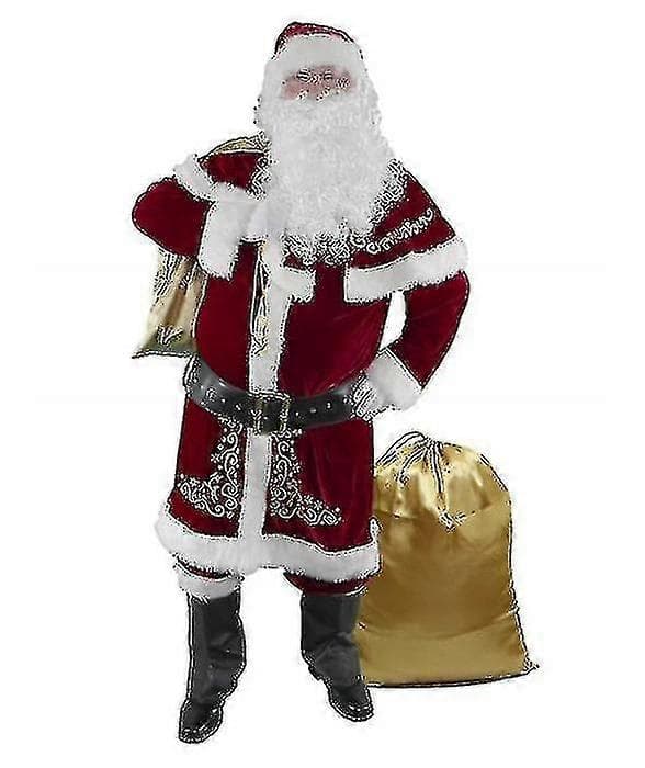 8 st Herr Tomtedräkt Set Jul Deluxe Sammet - JA L