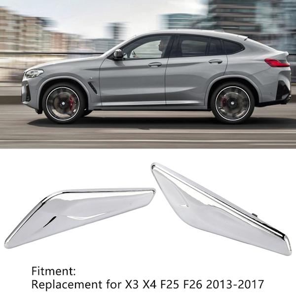 2 PCS Front Fender Chrome Finish 51117338569 Replacement Compatible with X3 X4 F25 F26 2013–2017 Solid Solid Normal