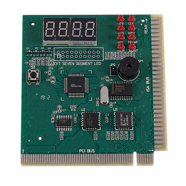 5X PC Moderkortsdiagnostikkort 4-siffrig PCI/ISA POST-kodanalysator Green & black