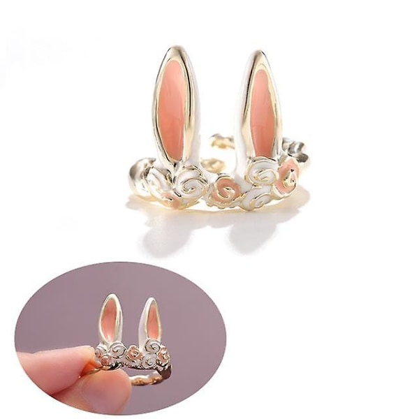 Sweet Pink Bunny Ear Rings - Justerbara damtillbehör till påskpresent JZ3339-1