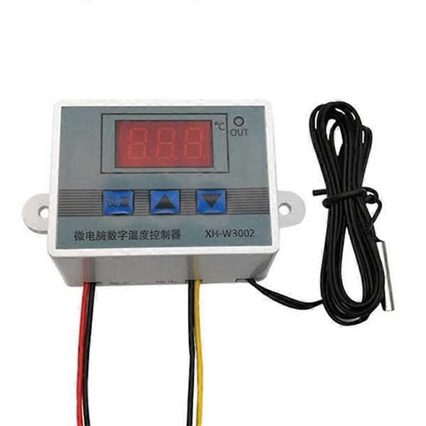 2 stk W3002 Digital temperaturregulator Mikrocomputertermostat Termoregulator Varme Køl Tempera gray  white