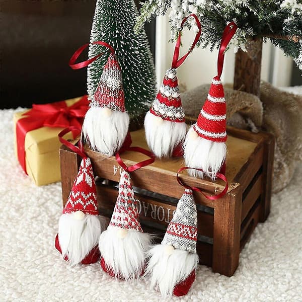 Jul Tomte Plyschdocka Julgranshängen 6-pack Dekor