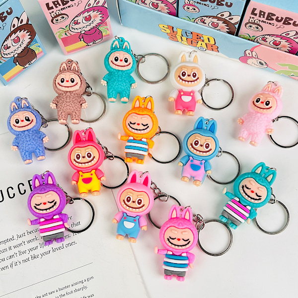 24 st Högkvalitativa Labubu Capybara Utsökta och Trendiga Små Föremål Nyckelring Blind Box Tecknade Figurer Barnpresent