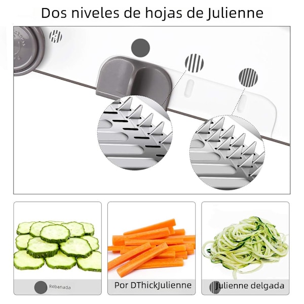 18 Typer Justerbar Mandolin Skivare Rostfritt Stål Grönsaks Julienner Rivjärn Lök Potatis Skivare KC0326 White