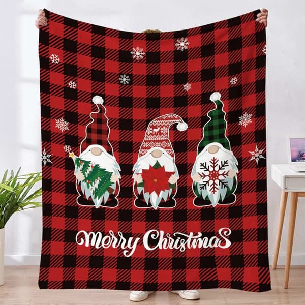 Julfilt, 100x130 cm, mjukt fleecetyg, vändbar, för soffa, sovrum, vardagsrum.