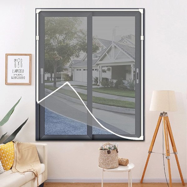 Magneettinen hyttysverkko ikkunoihin palonkestävällä lasikuituverkolla, säädettävä magneettikehys jopa 100x120 ja 150x180 Marco Gris 150x180