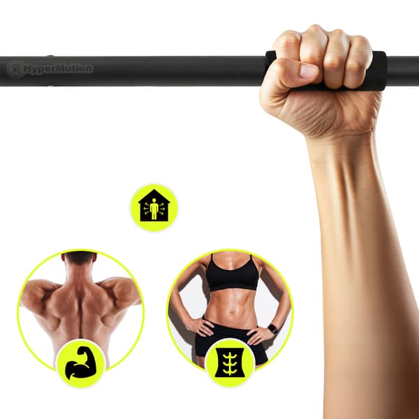 HyperMotion Adjustable Pull-Up Bar 80-130 cm, 150 kg, Black