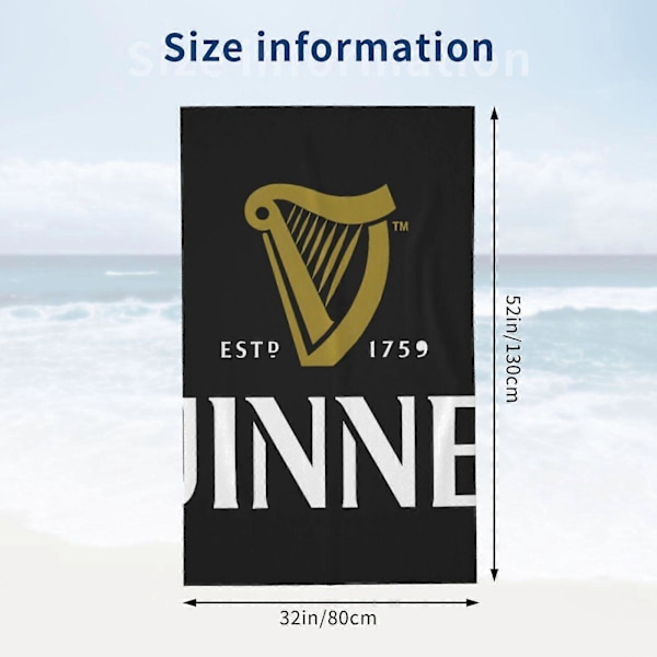 Guinness Kylpypyyhe Unisex Pyyhkeet Muoti Pyyhe Superhieno Kuitu Rantapyyhkeet-DW676