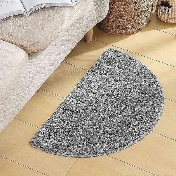 Doormat Soft Half-Round Half-Moon Shaped Plush Non-Slip Super Absorbent Microfiber Doormat for Home
