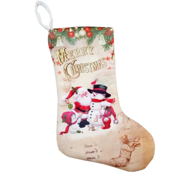 Stor Julstrumpa med Jultomte och Älg - Godispåse för Julhängning old man