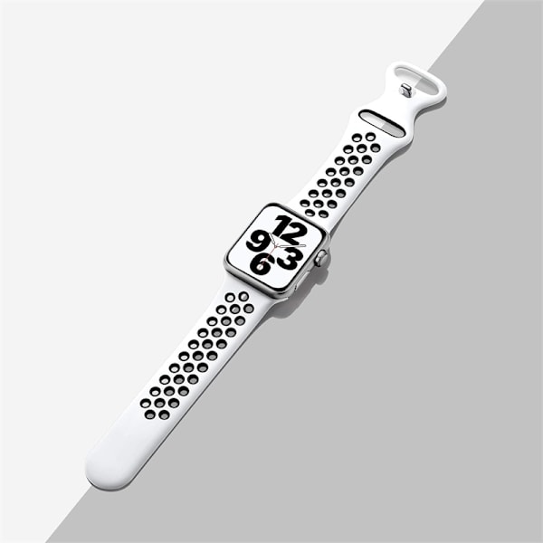 Kellon ranneke, yhteensopiva 44mm 49mm 45mm 41mm 40mm 38mm 42mm silikonisen hengittävän braletin iwatch-sarjan 8 7 se 6 5 4 Ultra 49mm kanssa 2 Black White 42 44 45 49 S10-46MM