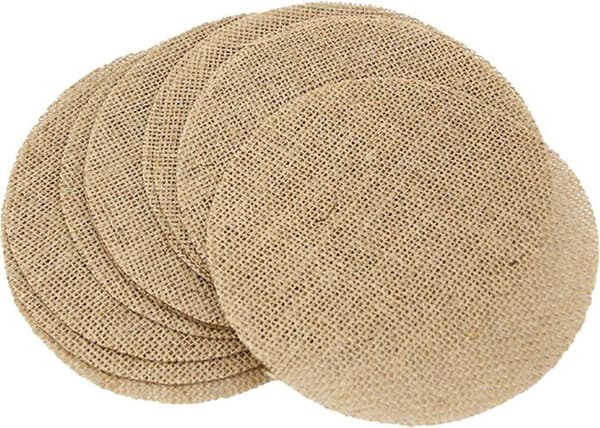 Naturlige jute-spisebrikker, sett med 10